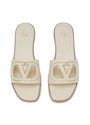 细节 - 点击放大 - VALENTINO GARAVANI - VLogo Cut-out Calfskin Slide Sandals