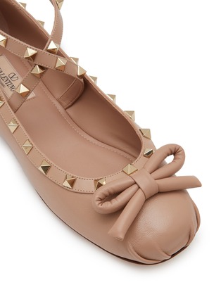 细节 - 点击放大 - VALENTINO GARAVANI - Rockstud Ballerina Leather Flats