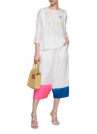 模特儿示范图 - 点击放大 - INJIRI - Dyed Hem Cotton Pyjama Pants