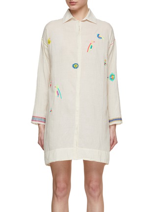 首图 - 点击放大 - INJIRI - Bird Pattern Cotton Shirt Dress