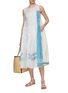 模特儿示范图 - 点击放大 - INJIRI - Chequered Panel Cotton Silk Dress