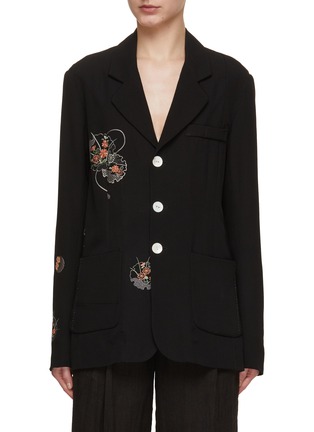 首图 - 点击放大 - CONSIDERED OBJECTS - Kiku Embroidered Soft Tailored Kimono Blazer