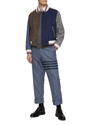 模特儿示范图 - 点击放大 - THOM BROWNE - 四重条纹针织衫