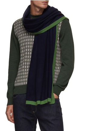 模特儿示范图 - 点击放大 - JOVENS - 羊绒撞色针织围巾