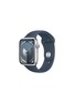 Main View - 点击放大 - APPLE - Apple Watch Series 9 GPS — Silver Aluminium Case 45mm/Storm Blue Sport Band M/L