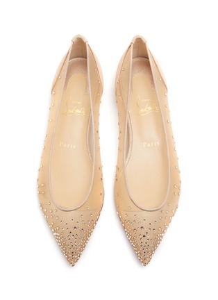 细节 - 点击放大 - CHRISTIAN LOUBOUTIN - FOLLIES STRASS 仿水晶平底鞋