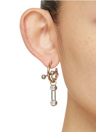 模特儿示范图 - 点击放大 - JUSTINE CLENQUET - Debbi Palladium 24k Gold Plated Earrings