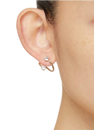 模特儿示范图 - 点击放大 - JUSTINE CLENQUET - Maxine Palladium Plated Crystal Earrings