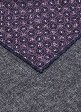 细节 - 点击放大 - BRUNELLO CUCINELLI - Dotted Chequered Silk Pocket Square