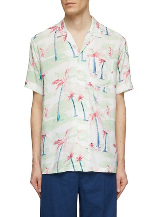 首图 - 点击放大 - SCOTCH & SODA - 棕榈树印花图案丝质短袖衬衫