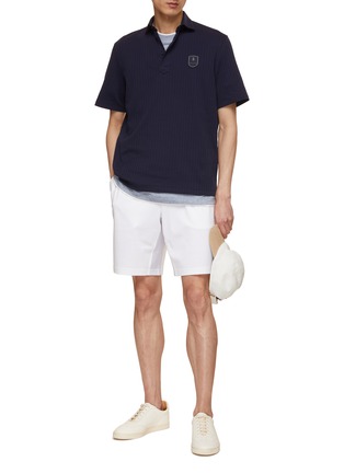 模特儿示范图 - 点击放大 - BRUNELLO CUCINELLI - 饰边罗纹圆领 T 恤