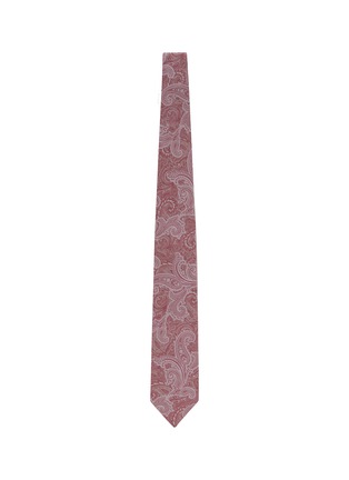 模特儿示范图 - 点击放大 - BRUNELLO CUCINELLI - 佩斯利花纹真丝领带
