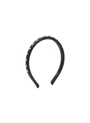模特儿示范图 - 点击放大 - VALENTINO GARAVANI - Rockstud Leather Headband