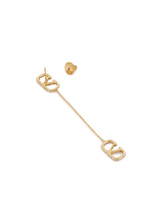 细节 - 点击放大 - VALENTINO GARAVANI - VLogo Swarovski Crystal Brass Earrings