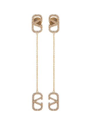 首图 - 点击放大 - VALENTINO GARAVANI - VLogo Swarovski Crystal Brass Earrings