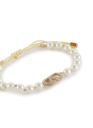 细节 - 点击放大 - VALENTINO GARAVANI - VLogo Swarovski Crystal & Pearl Brass Bracelet