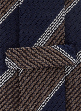 细节 - 点击放大 - STEFANOBIGI MILANO - 真丝斜条纹领带