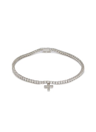 首图 - 点击放大 - LC COLLECTION JEWELLERY - 18K White Gold Diamond Cross Charm Tennis Bracelet - 2.09 Carat