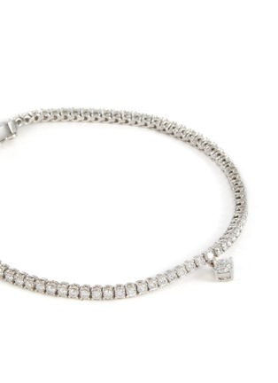 细节 - 点击放大 - LC COLLECTION JEWELLERY - 18K White Gold Diamond Princess Solitaire Charm Tennis Bracelet