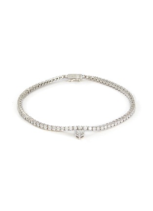 首图 - 点击放大 - LC COLLECTION JEWELLERY - 18K White Gold Diamond Princess Solitaire Charm Tennis Bracelet