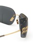 细节 - 点击放大 - MIU MIU - Metal Irregular Sunglasses