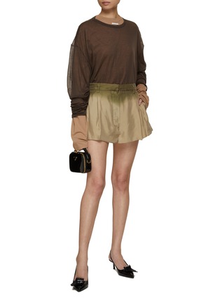 模特儿示范图 - 点击放大 - PRADA - 染色效果真丝短裤