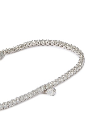 细节 - 点击放大 - LC COLLECTION JEWELLERY - 18K White Gold Diamond Pear Solitaire Charm Tennis Bracelet