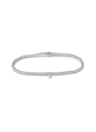 首图 - 点击放大 - LC COLLECTION JEWELLERY - 18K White Gold Diamond Pear Solitaire Charm Tennis Bracelet