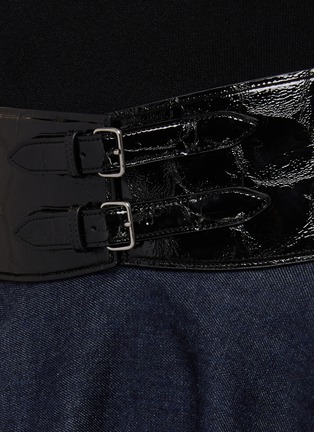  - ALAÏA - 双扣带牛仔半身裙