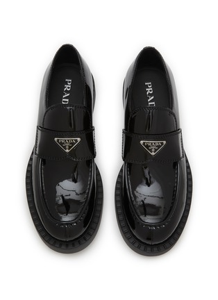 细节 - 点击放大 - PRADA - LOGO 漆皮乐福鞋