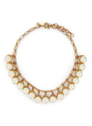 首图 - 点击放大 - LANE CRAWFORD VINTAGE ACCESSORIES - Faux Pearl Gold Toned Dangling Necklace