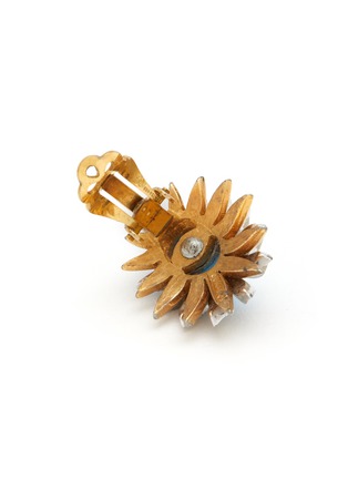 细节 - 点击放大 - LANE CRAWFORD VINTAGE ACCESSORIES - Vintage Jomaz Gold Tone Diamante Faux Turquoise Clip On Earrings