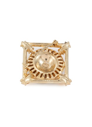 细节 - 点击放大 - LANE CRAWFORD VINTAGE ACCESSORIES - Weiss Diamante Stone Gold Toned Art Deco Square Brooch