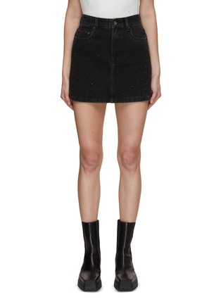 首图 - 点击放大 - MO&CO. - Rhinestones Short Denim Skirt