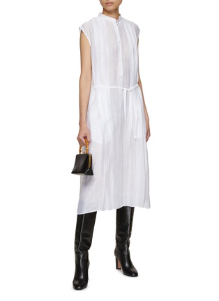 模特儿示范图 - 点击放大 - THE LOOM - Band Collar Pleated Dress