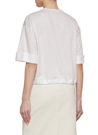 背面 - 点击放大 - PESERICO - Drawstring Hem Cotton Silk T-Shirt