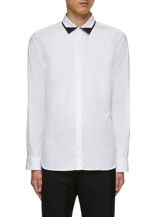 首图 - 点击放大 - NEIL BARRETT - Contrast Collar Detail Slim Fit Cotton Shirt