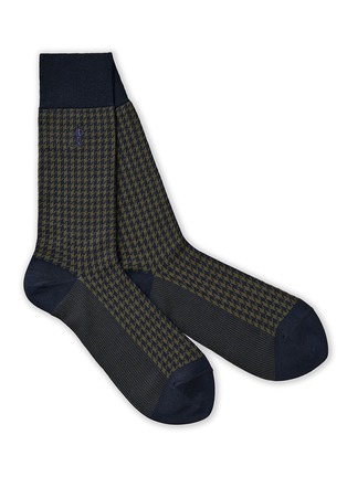 首图 - 点击放大 - LONDON SOCK COMPANY - Jermyn St. Houndstooth Mid-Calf Socks