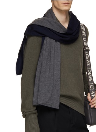 模特儿示范图 - 点击放大 - DREYDEN - 双面混羊绒围巾