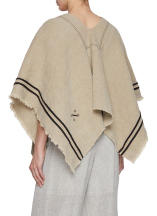 背面 - 点击放大 - NACKIYÉ - Fringe Detail Short Linen Poncho