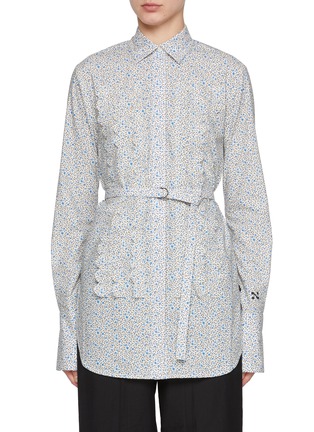 首图 - 点击放大 - NACKIYÉ - Island Girl Scalloped Detail Belted Cotton Shirt