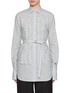 首图 - 点击放大 - NACKIYÉ - Island Girl Scalloped Detail Belted Cotton Shirt