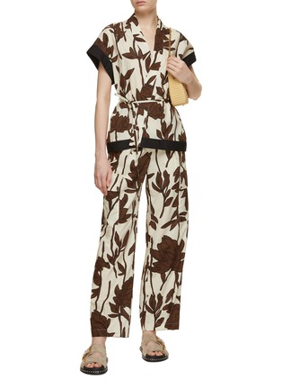 模特儿示范图 - 点击放大 - BRUNELLO CUCINELLI - 花卉印花工装长裤