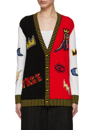 首图 - 点击放大 - ALICE + OLIVIA - X Basquiat 撞色开衫