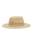 模特儿示范图 - 点击放大 - MAISON MICHEL - KYRA 拼色帽带编织草帽