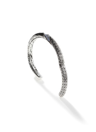 细节 - 点击放大 - JOHN HARDY - Classic Chain Blue Sapphire Twisted Hammered Sterling Silver Kick Cuff — Size M