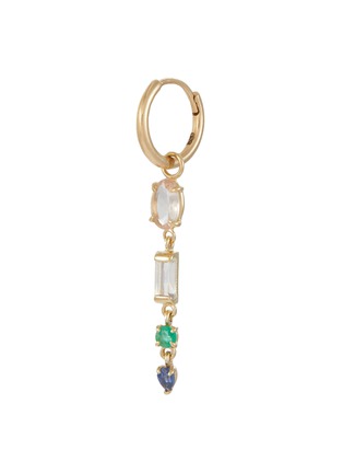 首图 - 点击放大 - MÉTIER BY TOMFOOLERY - Morganite Moonstone Emerald Sapphire 9K Gold Single Clicker Hoop Earring