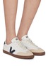 模特儿示范图 - 点击放大 - VEJA - Volley Bastille Leather Low Top Sneakers