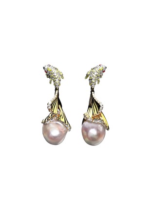 首图 - 点击放大 - MING SONG HAUTE JOAILLERIE - Galaxy Selva 14K Gold Diamond Ruby Pearl Opal Earrings