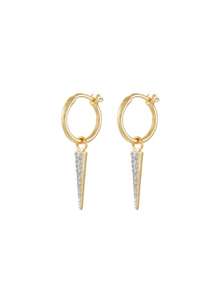 首图 - 点击放大 - MISSOMA - Mini 18K Gold Plated Brass Pave Spike Charm Hoop Earrings